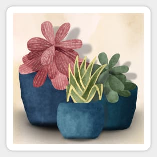 House Plants Watercolor Design Sticker